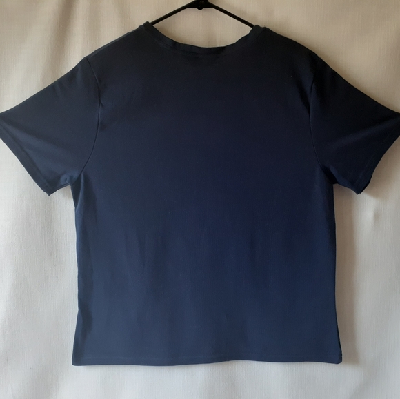 Ms.Lee women's navy blue USA flag short sleeve top - Picture 7 of 8